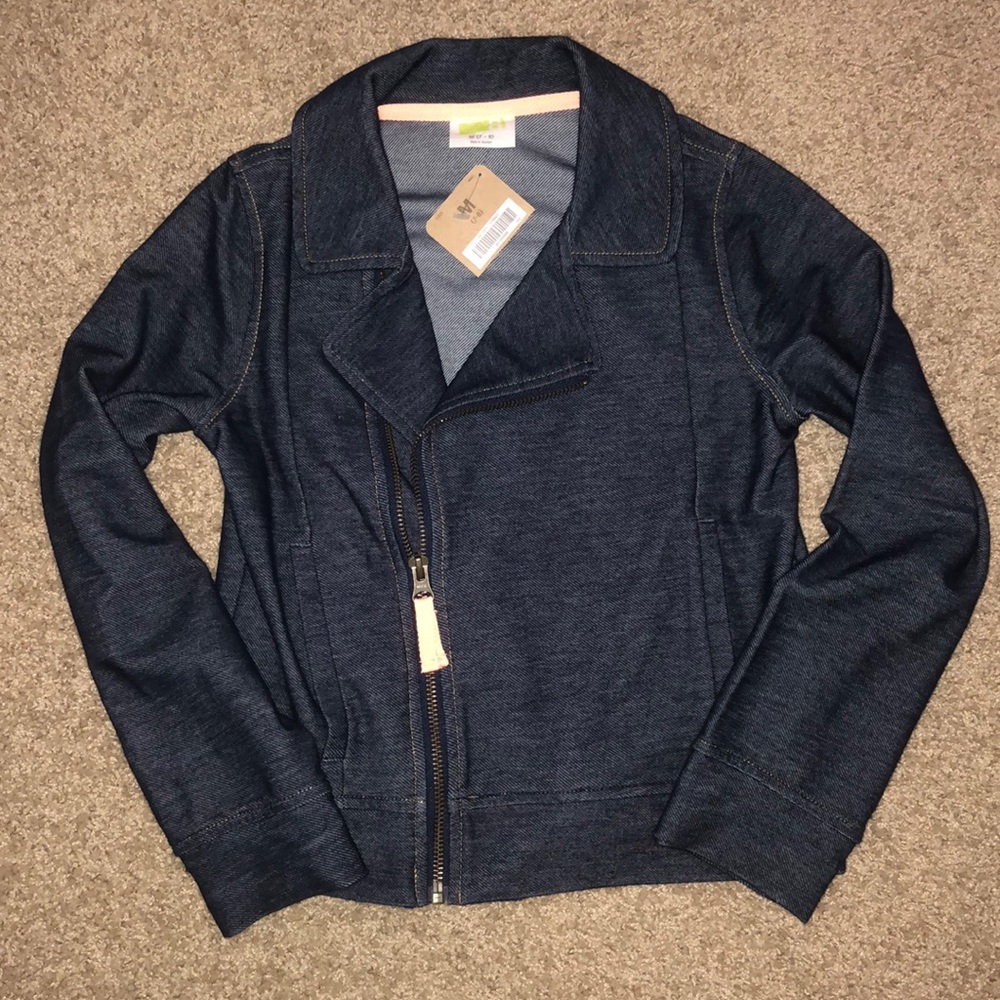 NWT Crazy 8 denim colored coat M(7-8)